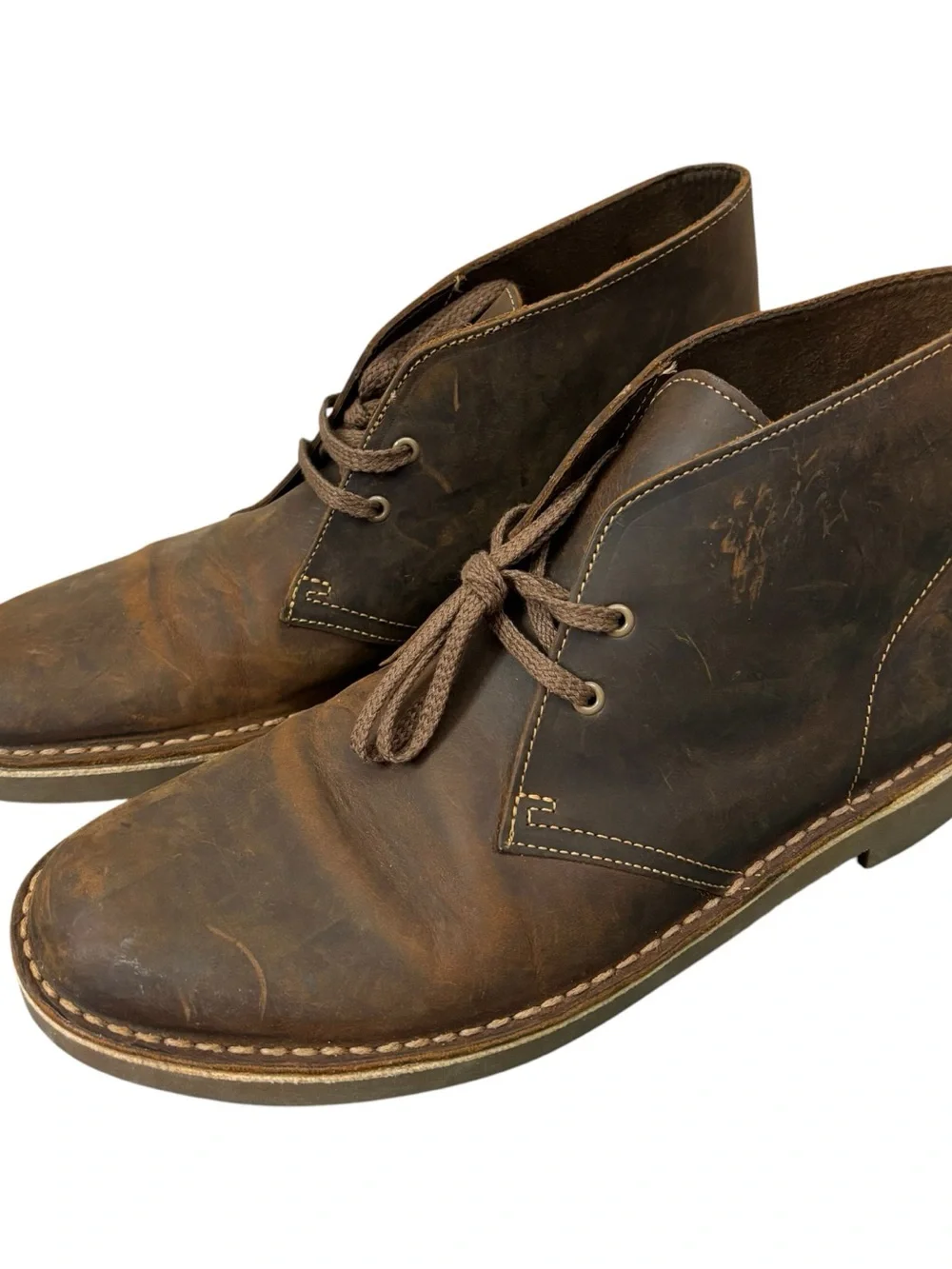 clarks men’s brown leather Bushacre 2 chukka Boots size 9